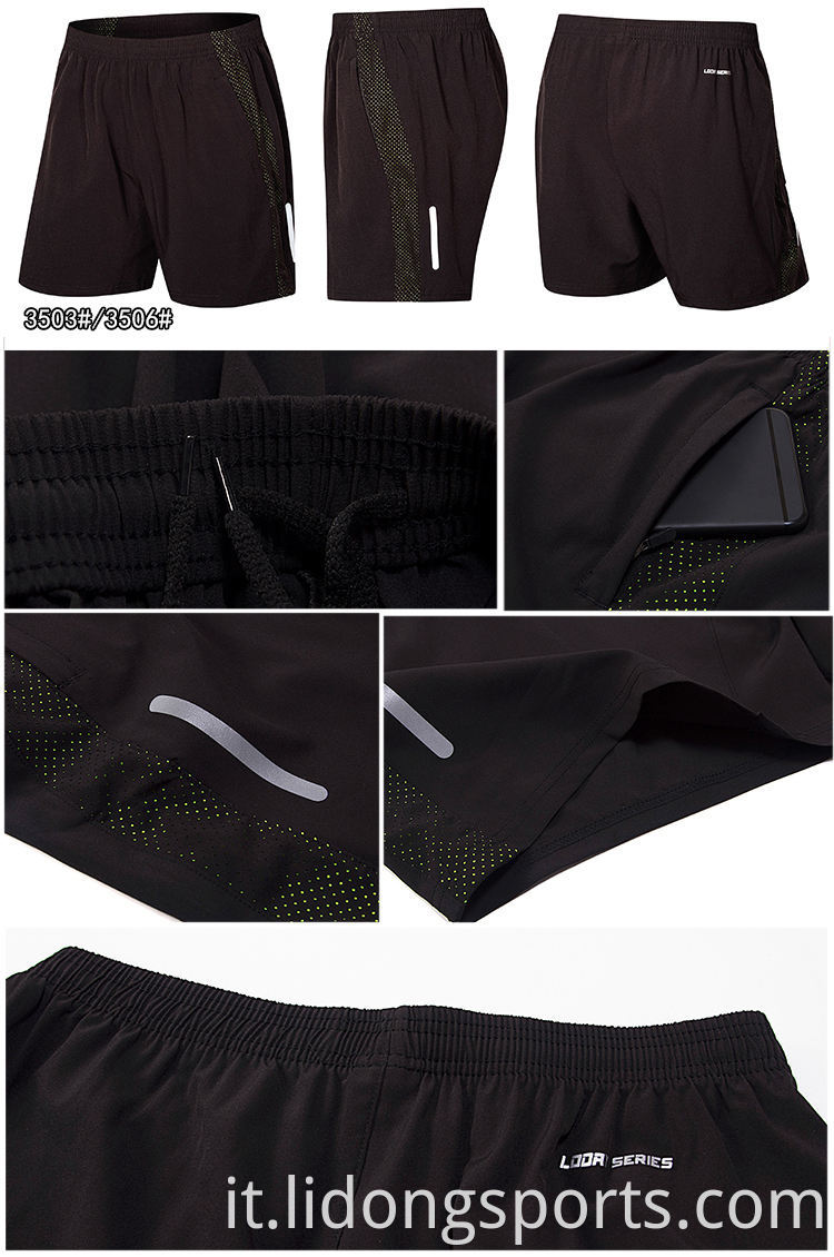 Wholesale Black Wear UNISEX Abbigliamento a secco veloce leggings Sport Fitness Gym Shorts